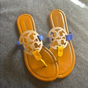 Tory Burch Women's Sandals - Tan and Blue